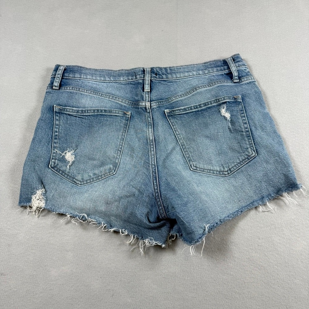 Silver Jeans Womens 31 Frisco Short Blue Denim Distressed High Waist Cut Off - Picture 2 of 8